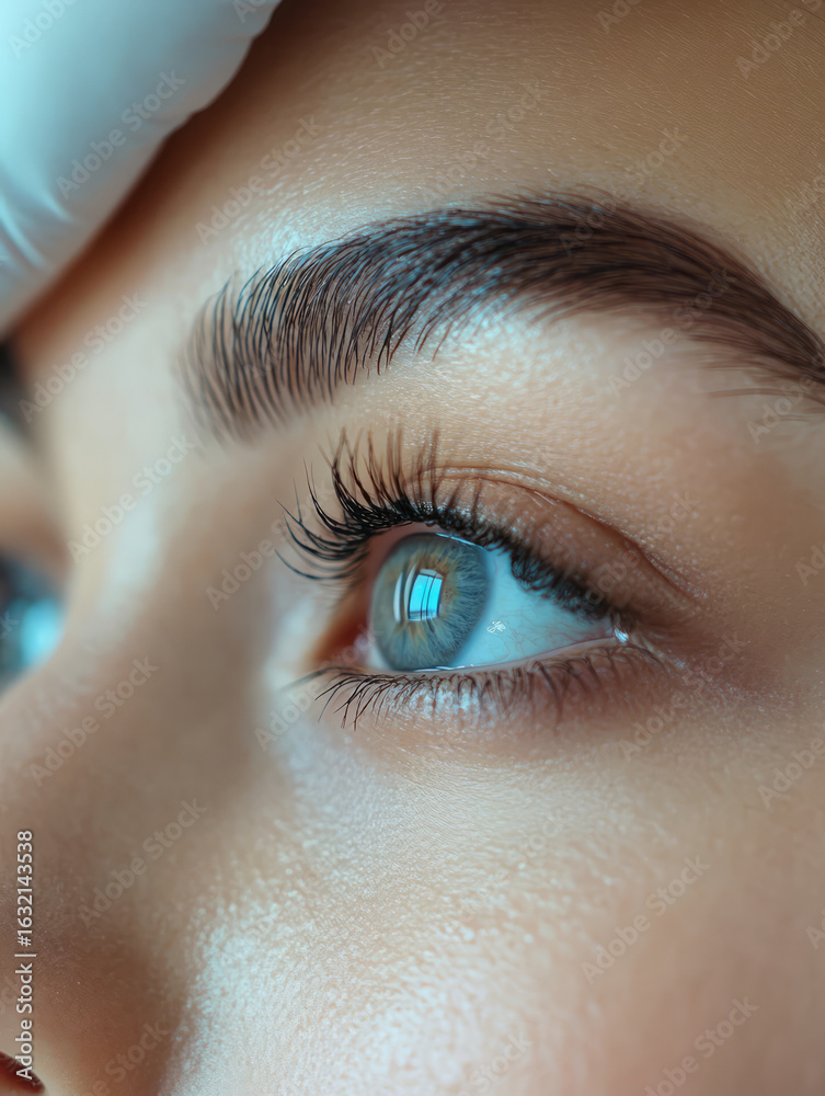 Fototapeta premium Close-up of a young woman's eye iris