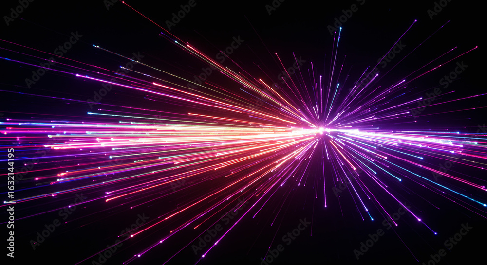 Naklejka premium Colorful Fiber Optic Background Representing Internet Speed