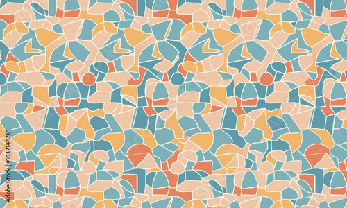 Abstract Stained Glass and Mosaic Seamless Pattern