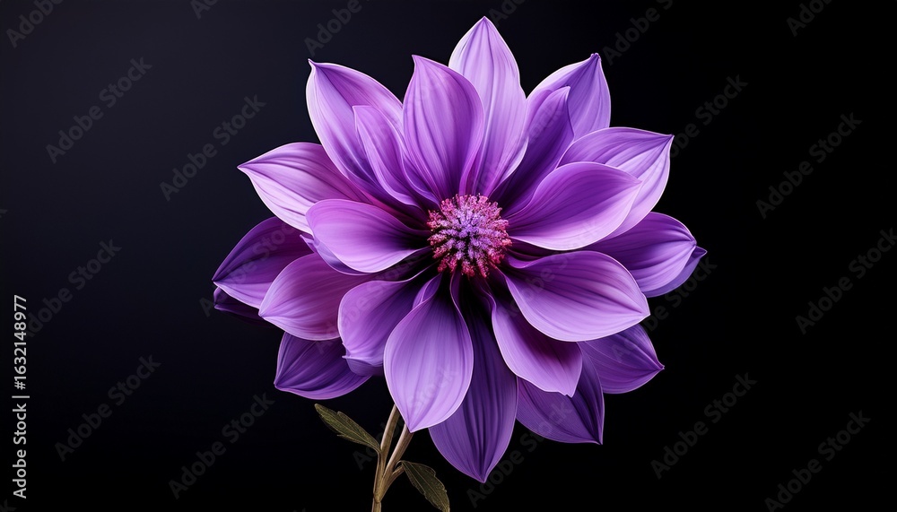 Obraz premium elegant purple flower on black background