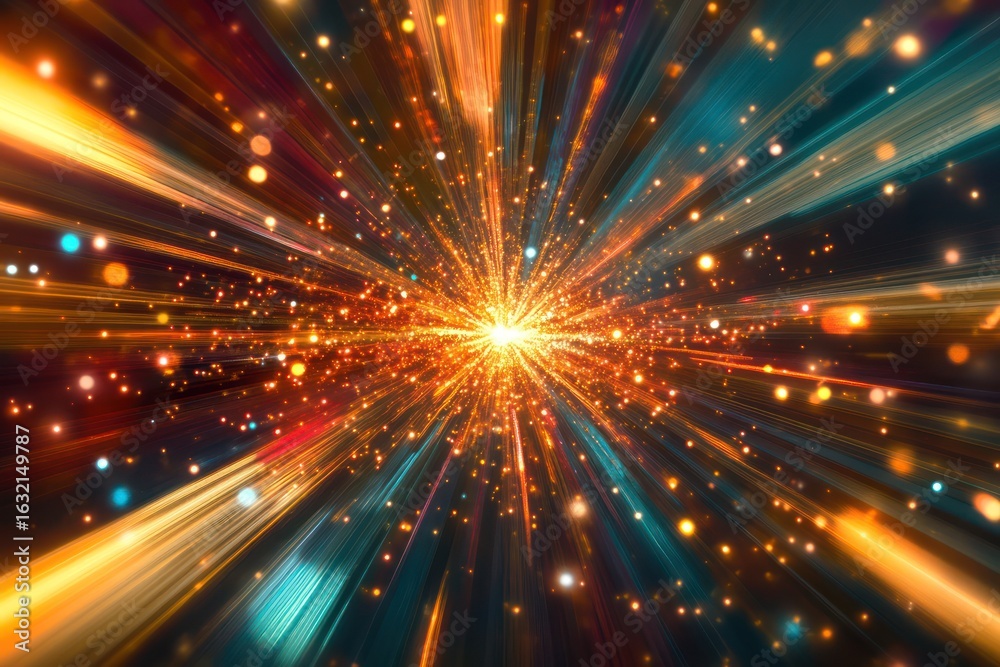 Obraz premium Abstract Light Burst Radiating from Center