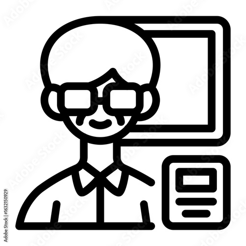 This Teacher icon is suitable for College, School, Education, etc.