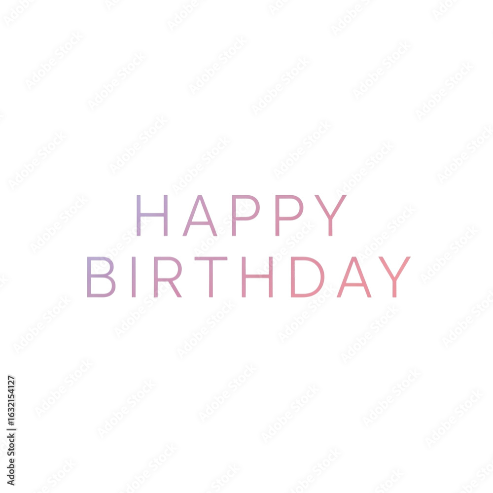 Happy birthday text isolated on transparent background