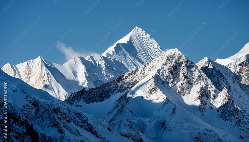 towering snowy mountain peaks with sharp ridges showcasing the majesty of natures grandeur imagine minimalist vector art geometric shapes towering snowy mountain peaks with sharp ridges showcasing the majesty of natures grandeur imagine minimalist vector art geometric shapes