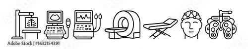Medical Diagnostic Equipment Outline Icons Series