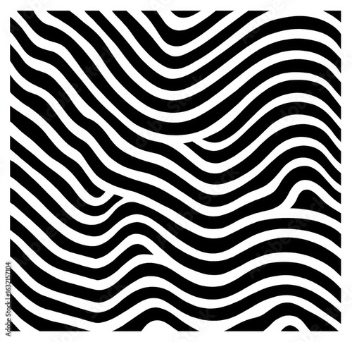Abstract black and white wavy lines pattern