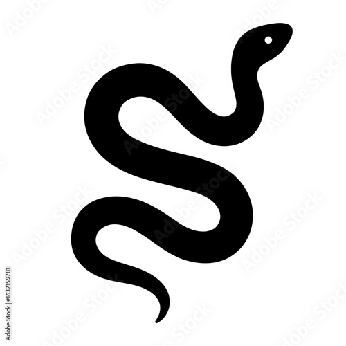 Wallpaper Mural very simple flat and single minimalist Coral Snake Silhouettes in black on a white background Torontodigital.ca