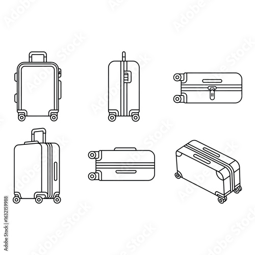 Suitcase baggage for travel on white background