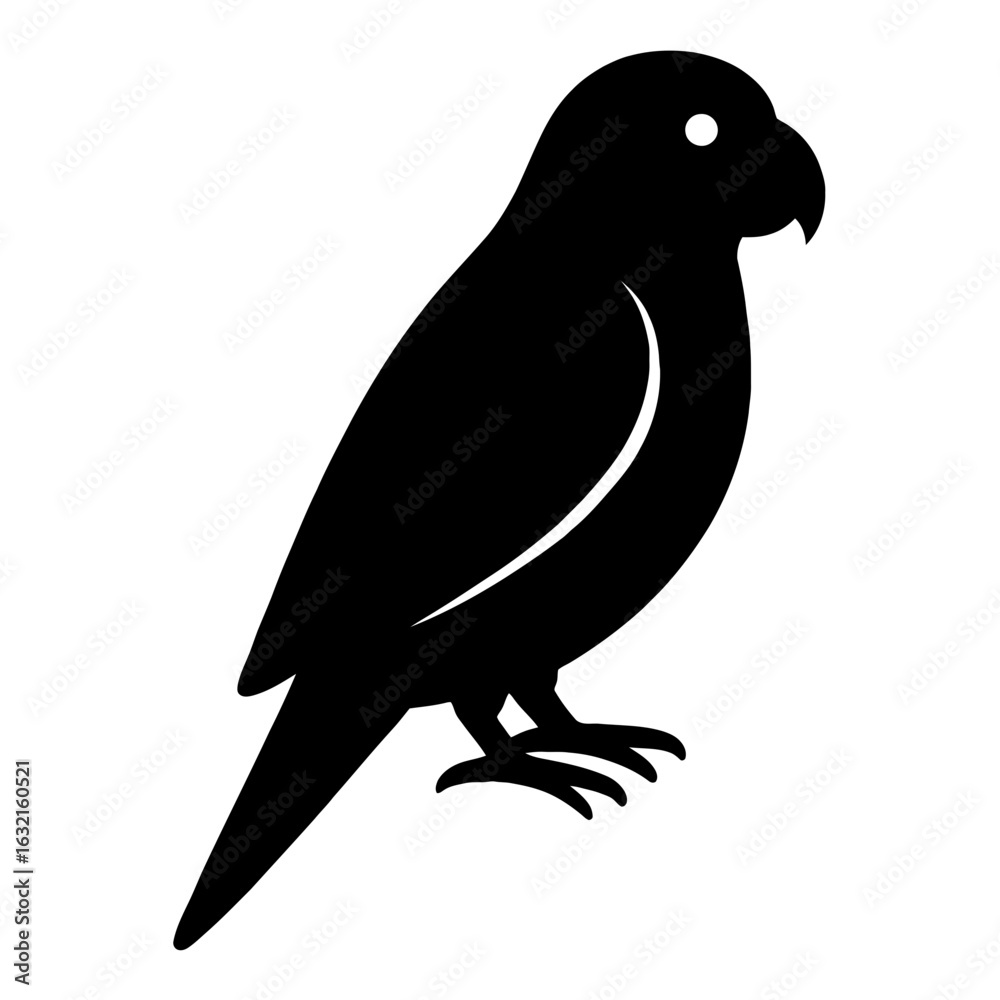 Obraz premium very simple flat and single minimalist Conure Silhouettes in black on a white background