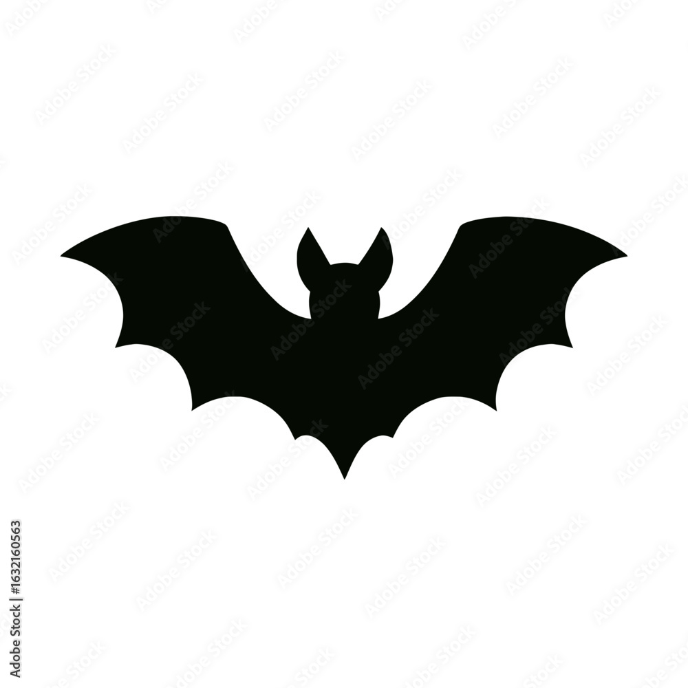 Fototapeta premium very simple flat and single minimalist Bat Silhouettes in black on a white background