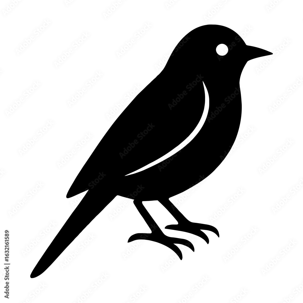 Obraz premium very simple flat and single minimalist Yellow Warbler Silhouettes in black on a white background