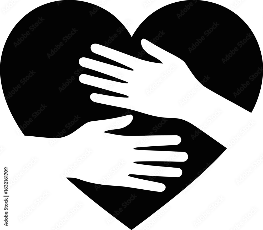 Obraz premium Hands Hugging Heart