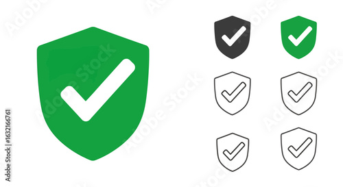 Secure and verified shield silhouette with checkmark, representing safety and approval across multiple styles for business and design projects Free Download Secure and verified shield silhouette with checkmark, representing safety and approval across multiple styles for business and design projects - GFXLoad