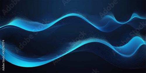 Abstract blue smoke wave motion on a dark background