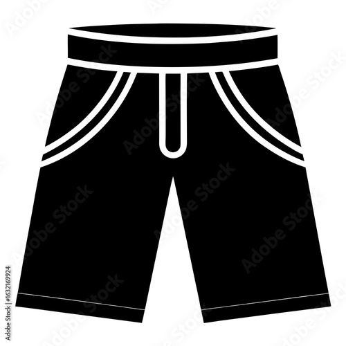 Bermuda shorts vector clean black silhouette design white background