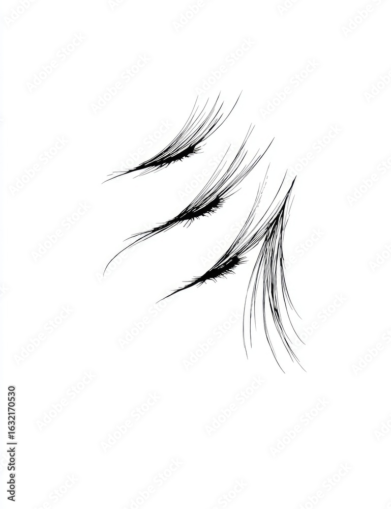 Fototapeta premium Abstract graphic of three layers of delicate, wispy lines