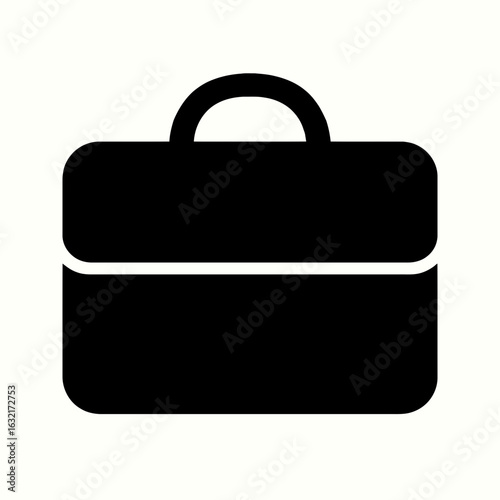 very simple flat and single minimalist Laptop Bag Silhouettes in black on a white background