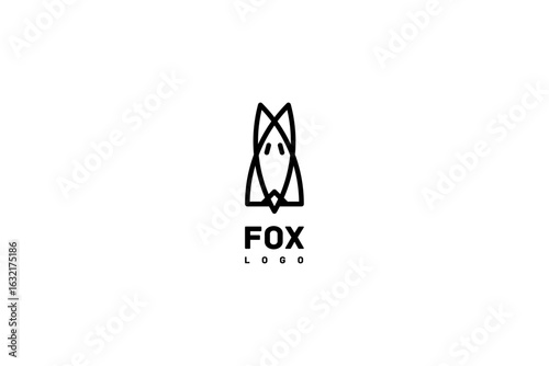 Template logo design solution with fox simple image