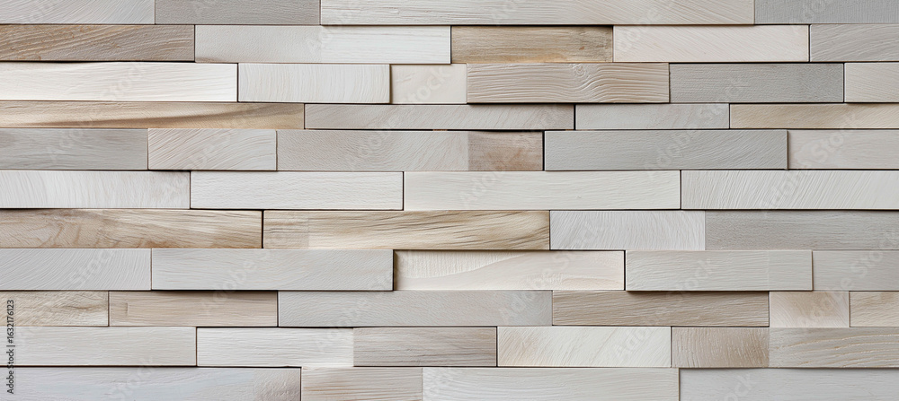Obraz premium Abstract wood wall background neutral timber panels texture panel plank block