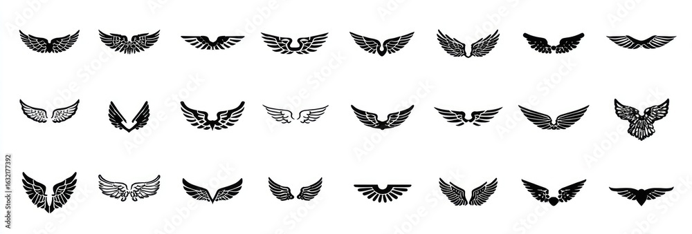 Fototapeta premium Collection of various wing designs