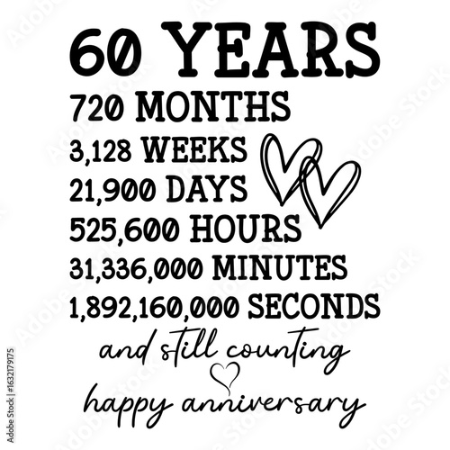 60th Wedding Anniversary SVG