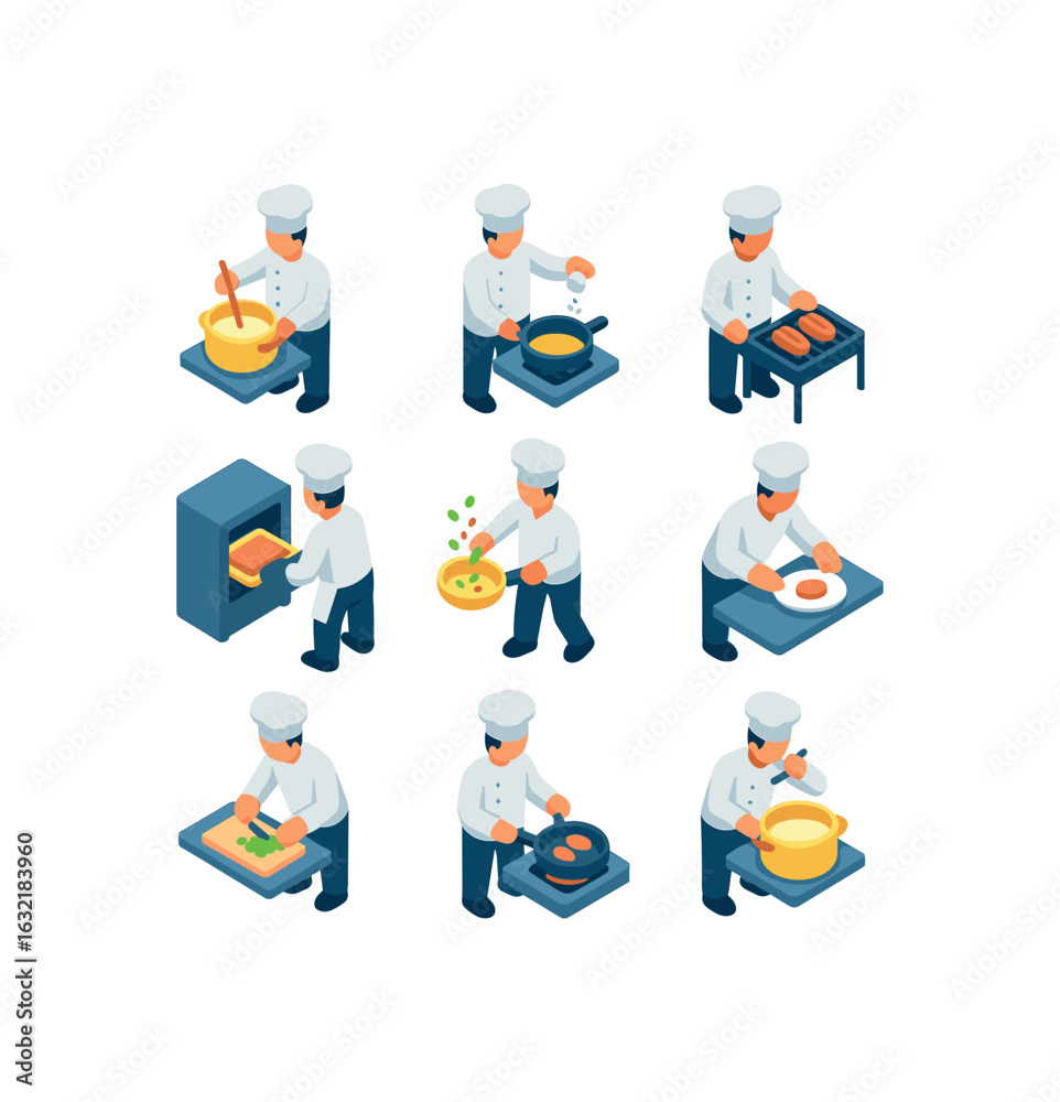Fototapeta premium Chef Icon Actions