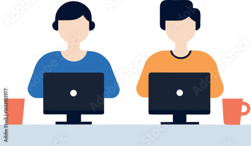 Minimal Illustration of Two Developers Pair Programming