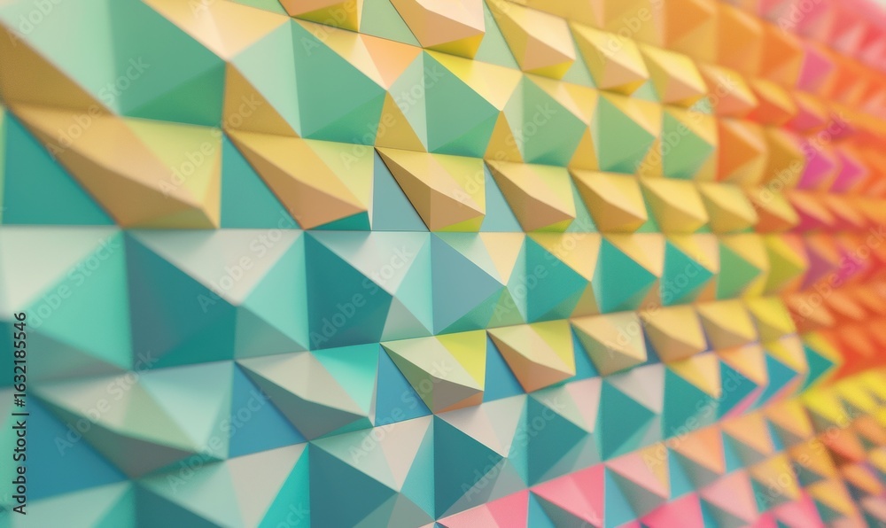 Obraz premium Gradient pastel pyramid surface with geometric texture for background use