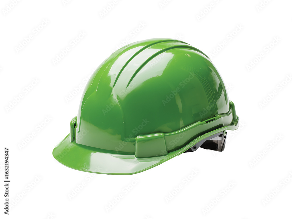 Fototapeta premium Green Safety Helmet isolated on transparent background png