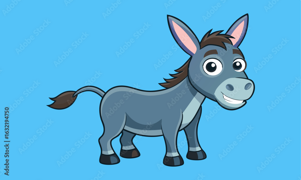 Fototapeta premium Download Cartoon Donkey Vector Art Illustration Eps File For Design.