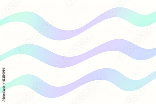 Trio of Wavy Lines in Light Blue and Lavender Gradient – Minimal Vector Design