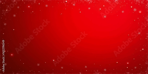 Red holiday background with sparkling snowflakes, stars, and bokeh for a festive winter and New Year's celebration design
