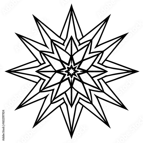 Starborn Mandala line art vector