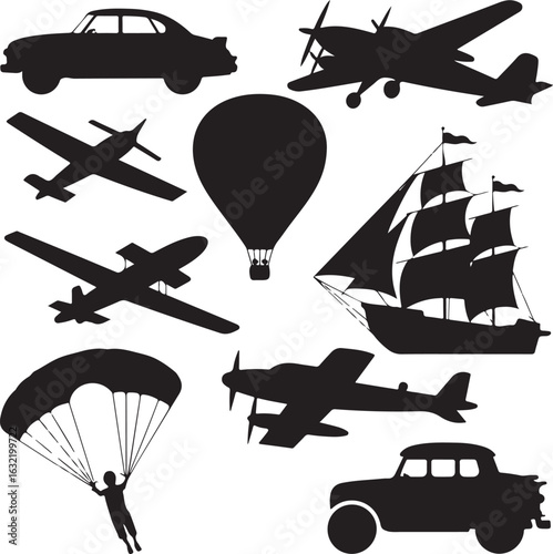 set of transport icons