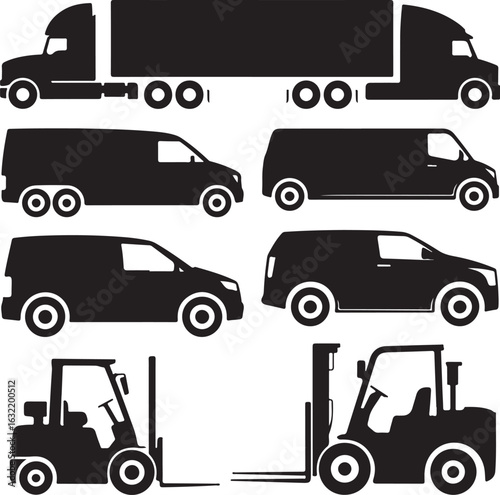 truck icons set