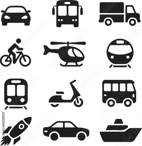set of transport icons