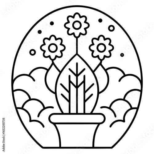 Mind Garden line art vector