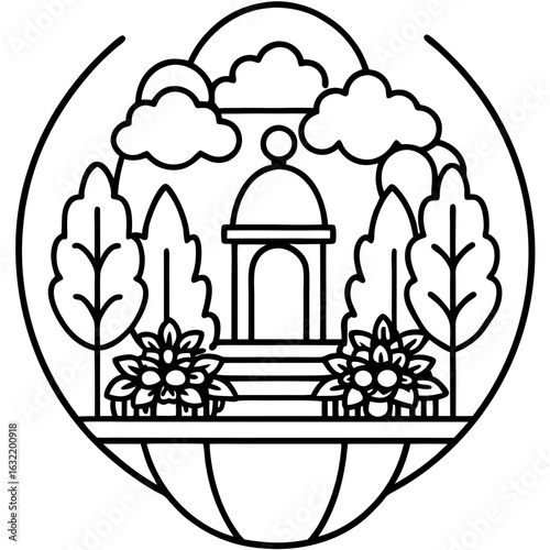 Mind Garden line art vector