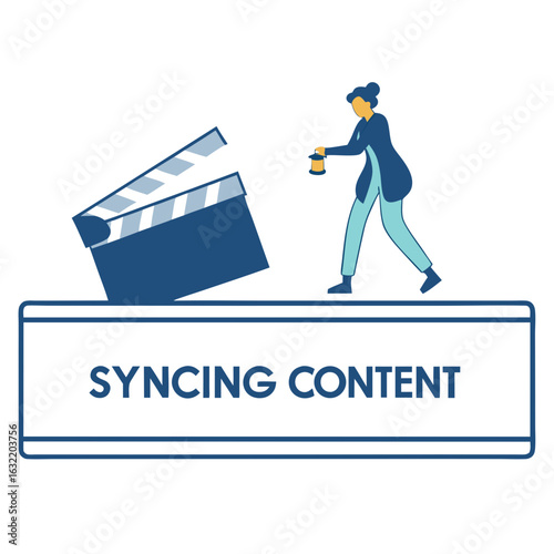 Person with clapperboard and lantern syncing content