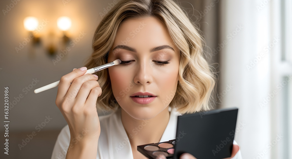 Young Woman Applying Eyeshadow Young Woman Applying Eyeshadow