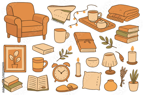 Cozy home decor elements create a warm and inviting atmosphere for relaxation and comfort
