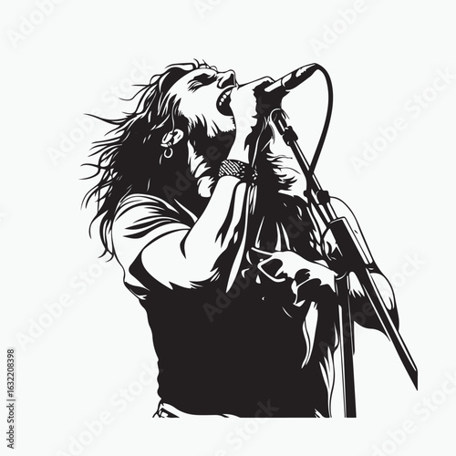 rock singer with microphone