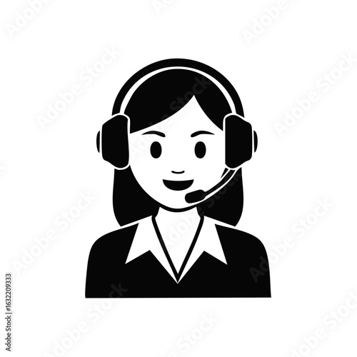 Customer service representative icon, operator or helpline illustration