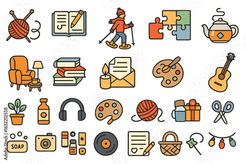 Creative indoor activities for relaxing winter days featuring various hobbies and crafts