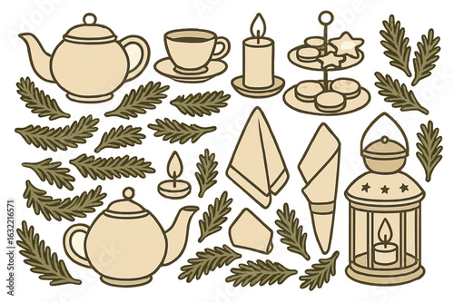 Festive tea party setup with decorative elements in a cozy setting