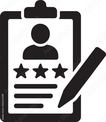 Silhouette vector of a customer feedback form, representing reviews, surveys, and user responses.