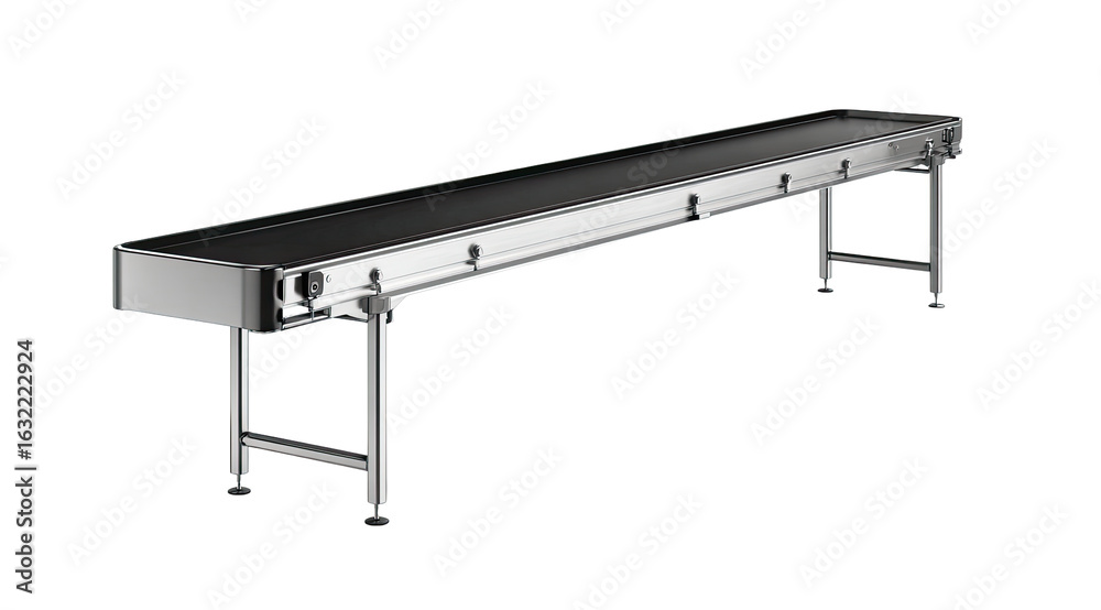 Industrial conveyor belt, long, flat, stainless steel Industrial conveyor belt, long, flat, stainless steel