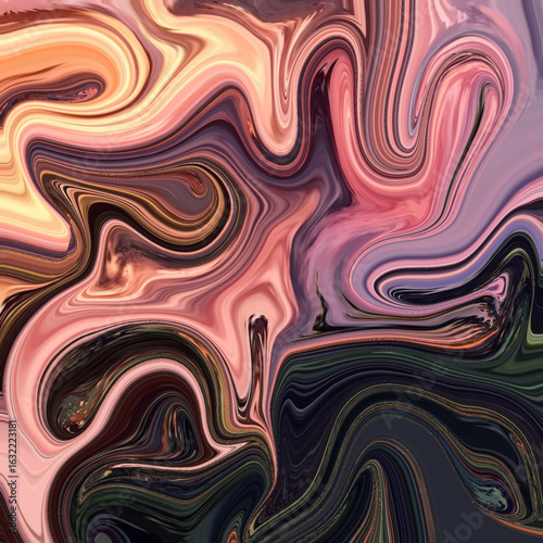Vivid abstract swirl in pink, purple, and dark tones, blending fluid motion and artistic curves for a dramatic and captivating modern visual composition.