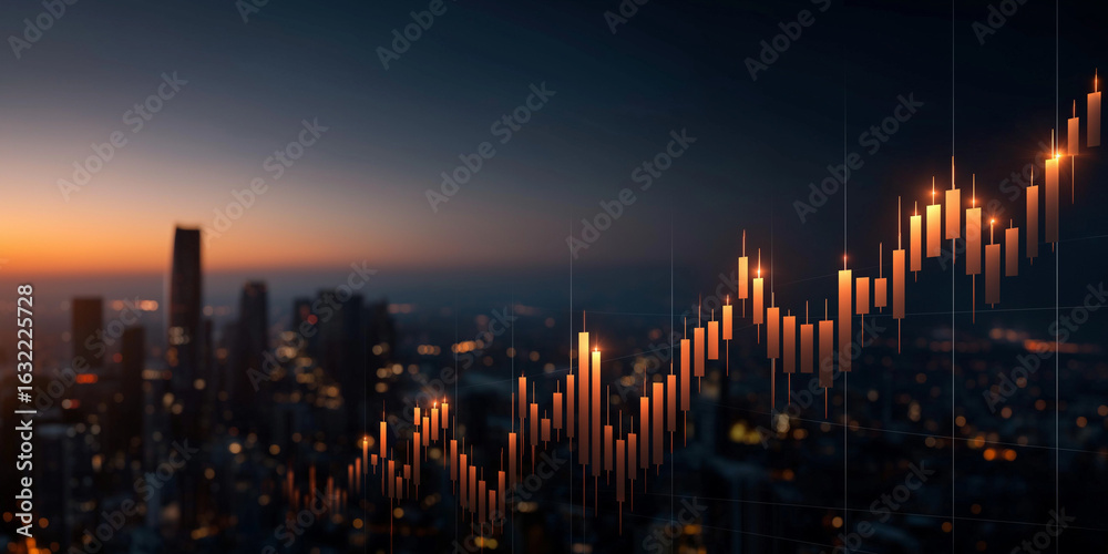 Fototapeta premium Investment growth graphs in the stock market business analytics insights for financial success