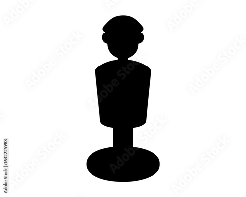 Black silhouette of a Bob training dummy or Wing Chun dummy on base